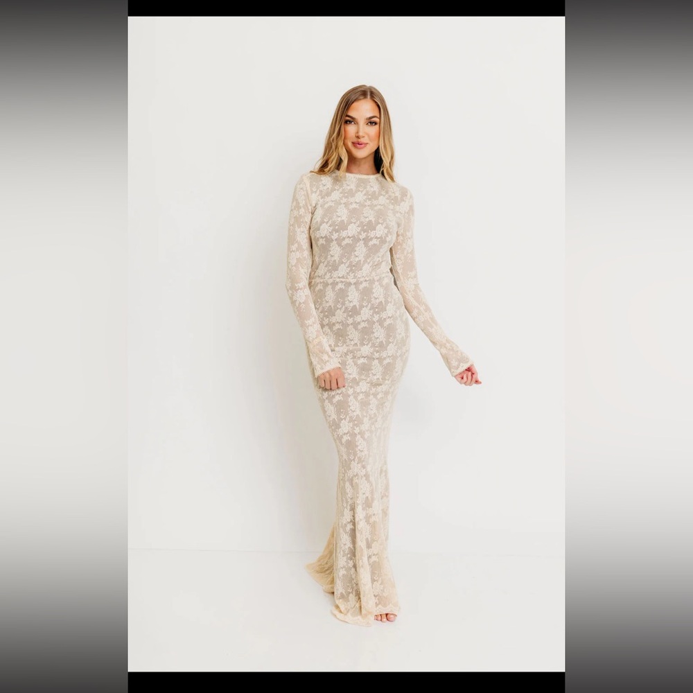 Worth collective Seraphine Lace Maxi Dress in Cream